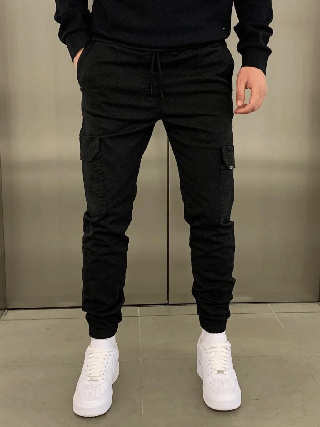 Slim fit jogging cargo broek voor heren