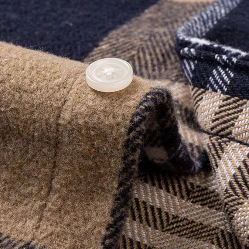 Kruisgewatteerde katoenen flanellen overhemd voor mannen