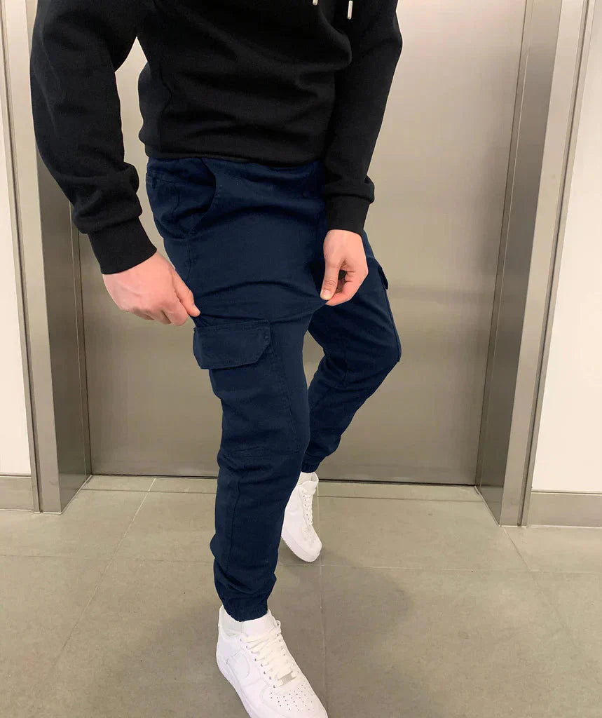 Slim fit jogging cargo broek voor heren
