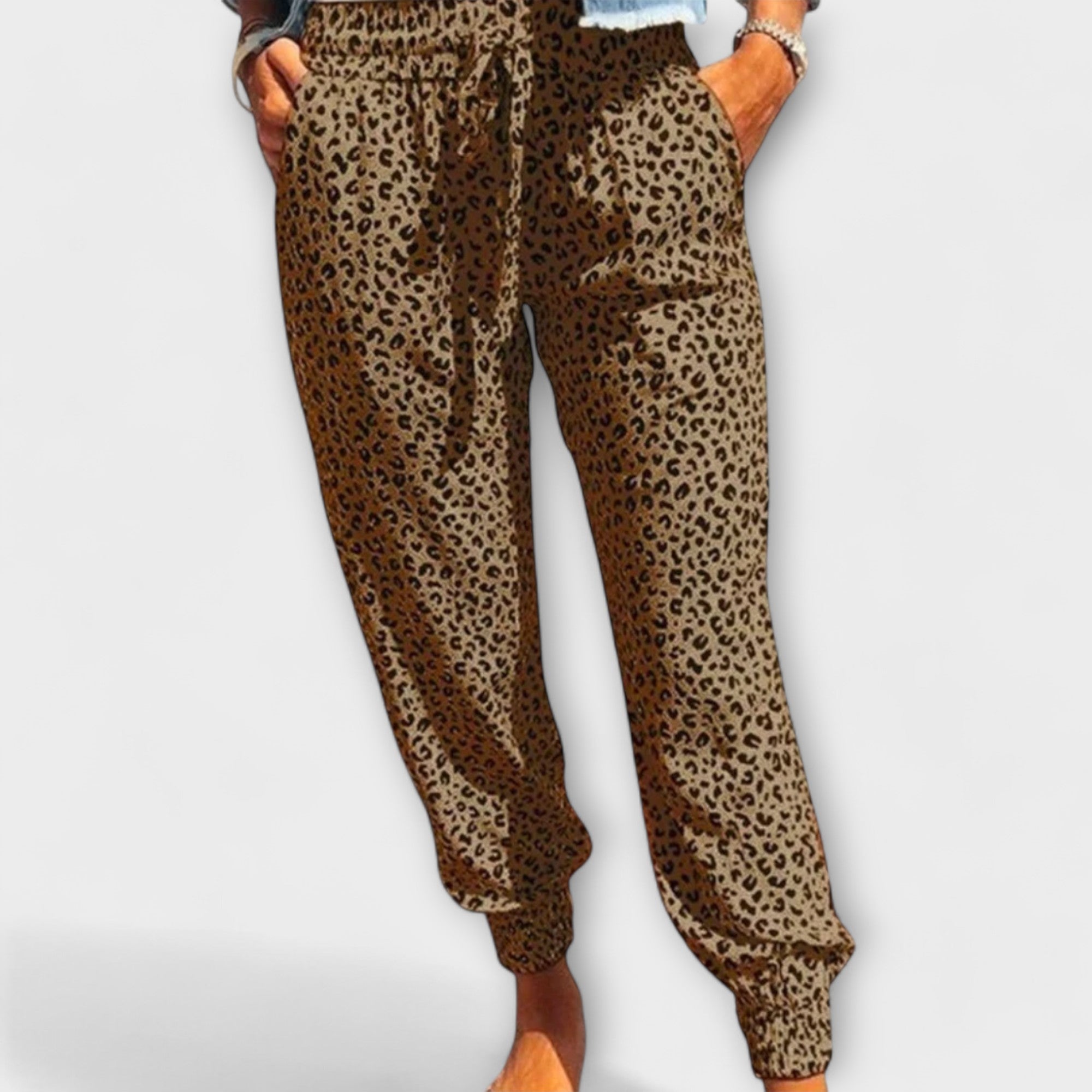 Feli - Wijde-Leg Luipaardprint Broek