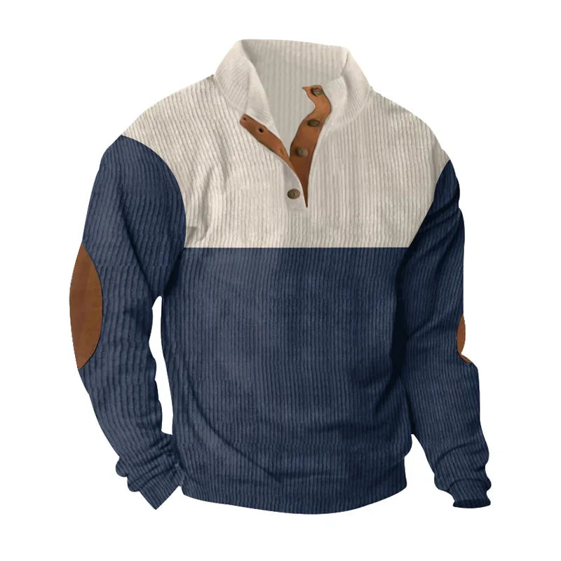 Sweatshirt van corduroy met kleurblokken voor heren