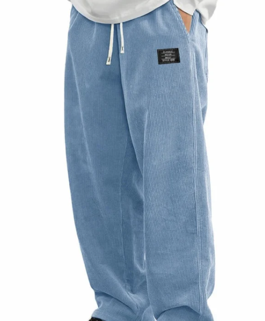 Zijdezachte broek met koord en zakken voor heren