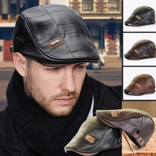 Vintage leren baret voor mannen