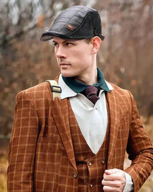 Vintage leren baret voor mannen