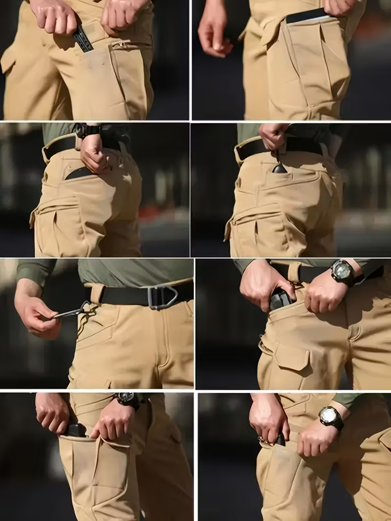Winter tactische cargobroek voor heren, gevoerd met fleece